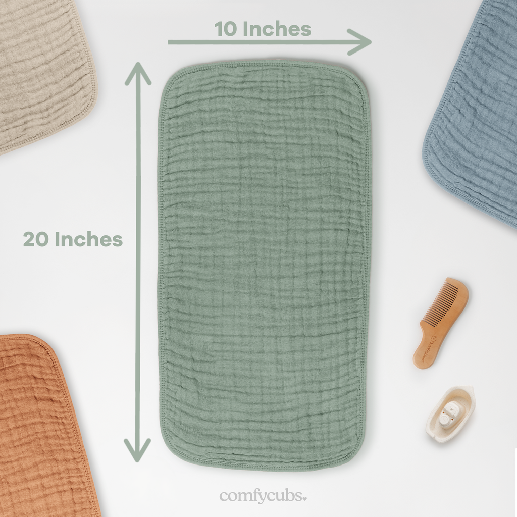 Muslin Burp Cloths, 10 Pack