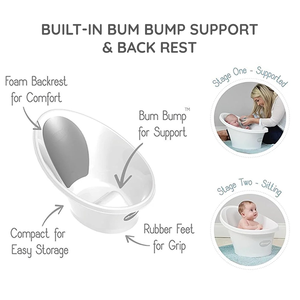 Bañera para Bebé Shnuggle con Soporte "Bum Bump"