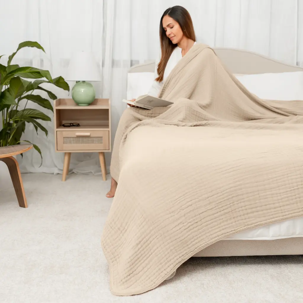 Muslin Blanket, Twin - Sand