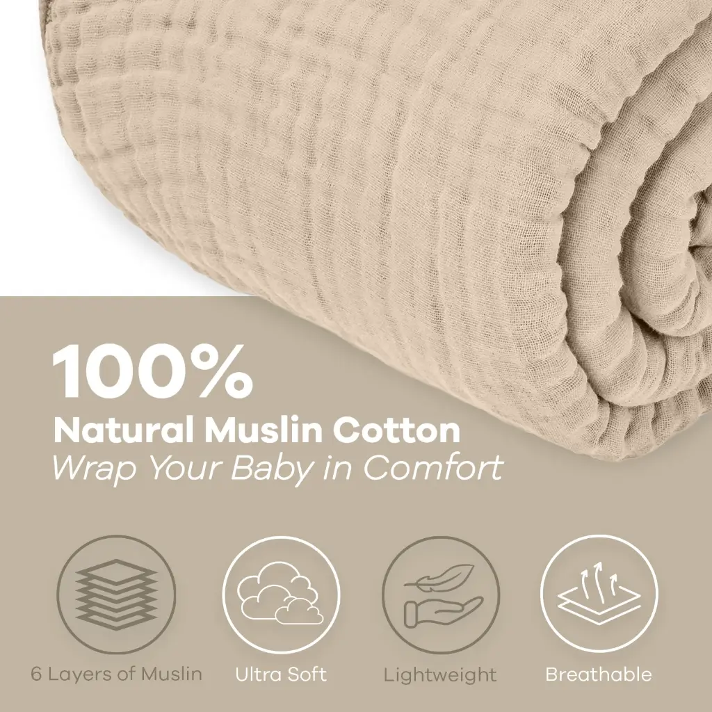 Muslin Blanket, Twin - Sand