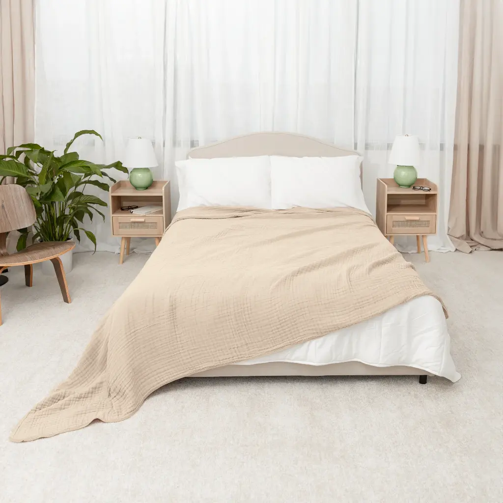 Muslin Blanket, Twin - Sand