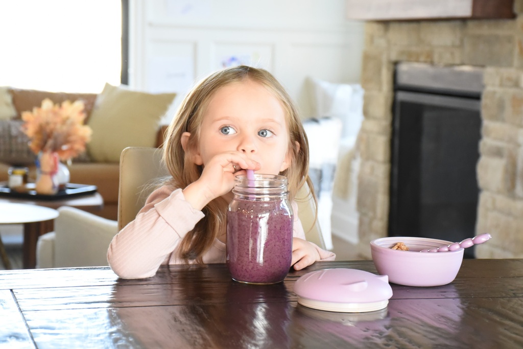 Silicone Bowl with Lid, Spoon and Fork 