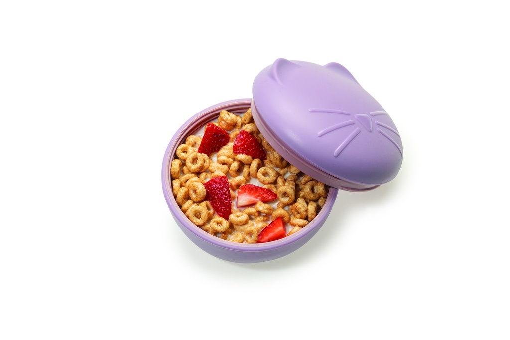 Silicone Bowl with Lid, Spoon and Fork 