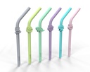Silicone Straws 6 Pack  w. Cleaning Brush