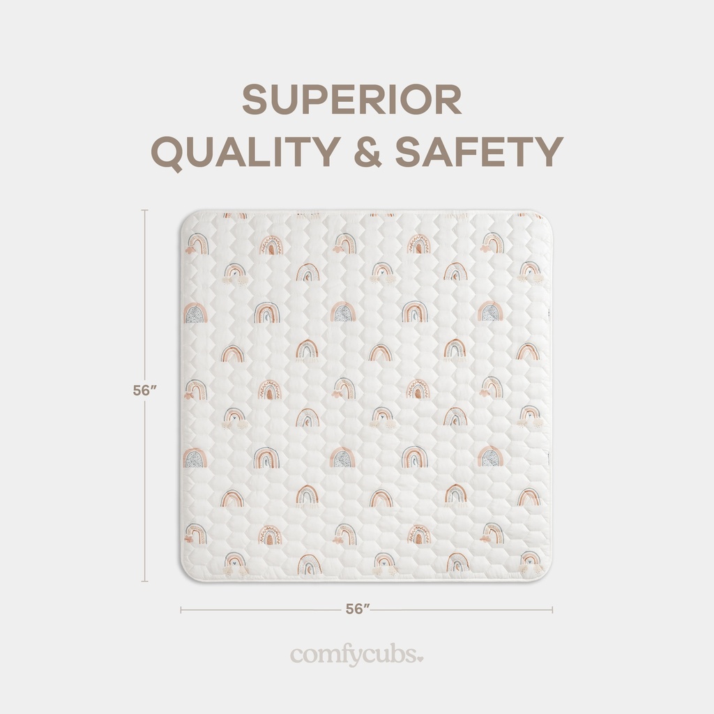 Play Mat, Square, 56" X 56"- Rainbow