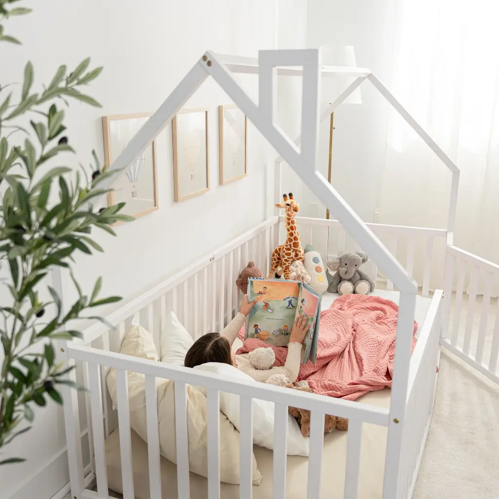 Kids House Gated Floor Bed - Twin 