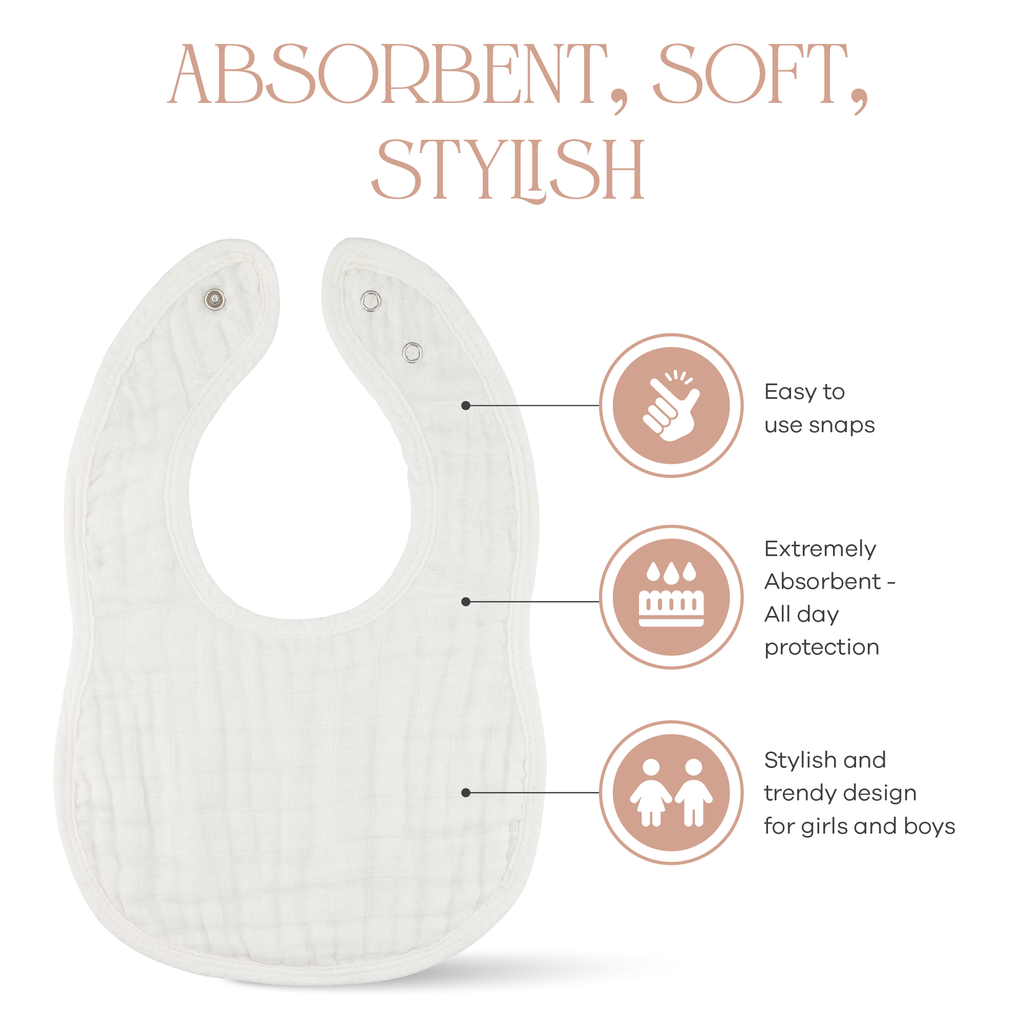 Muslin Bibs, 8 Pack