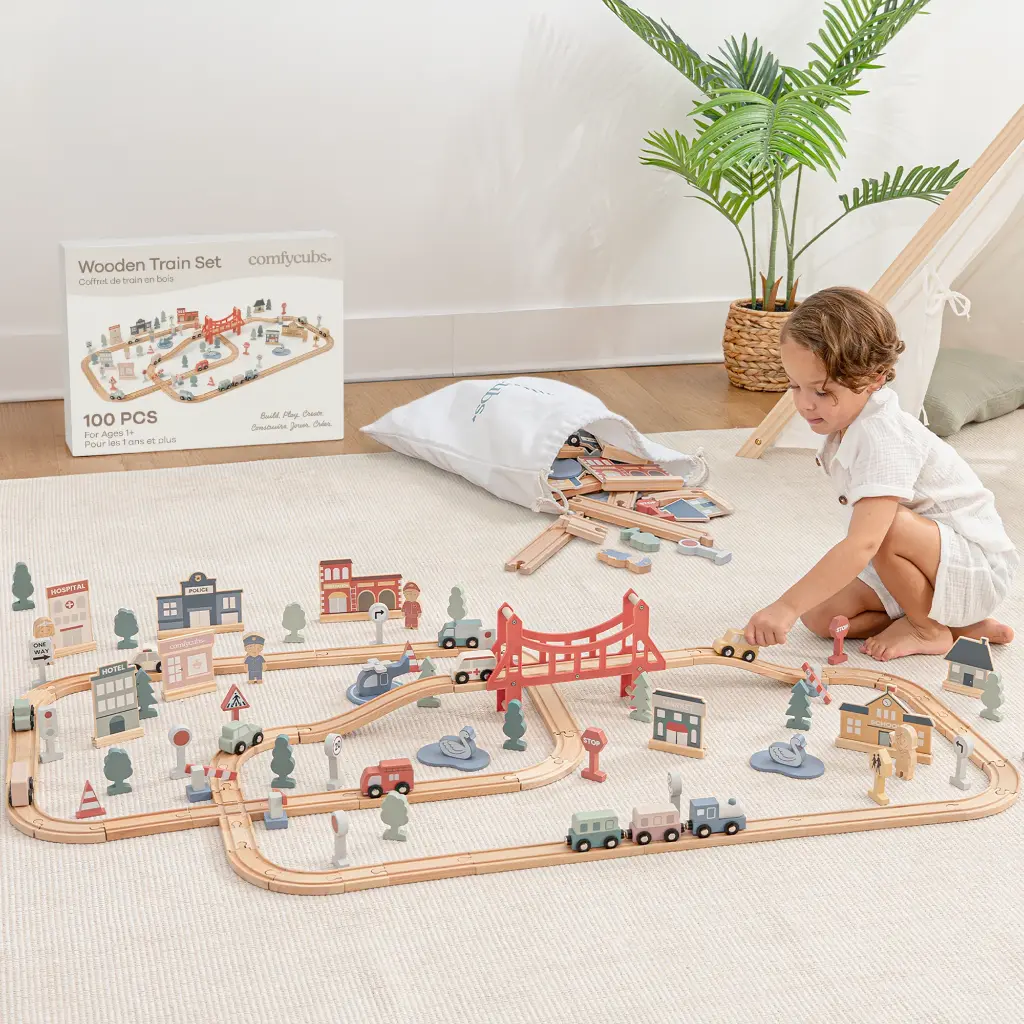 Set de Tren de Madera