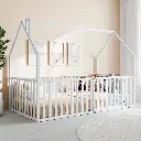 Cama de Piso con Barda estilo Casa, Tamaño Twin