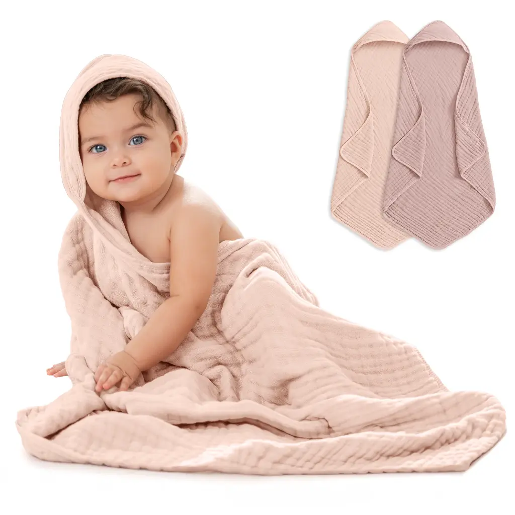 Toalla con Capucha de Muselina, Pack de 2*
