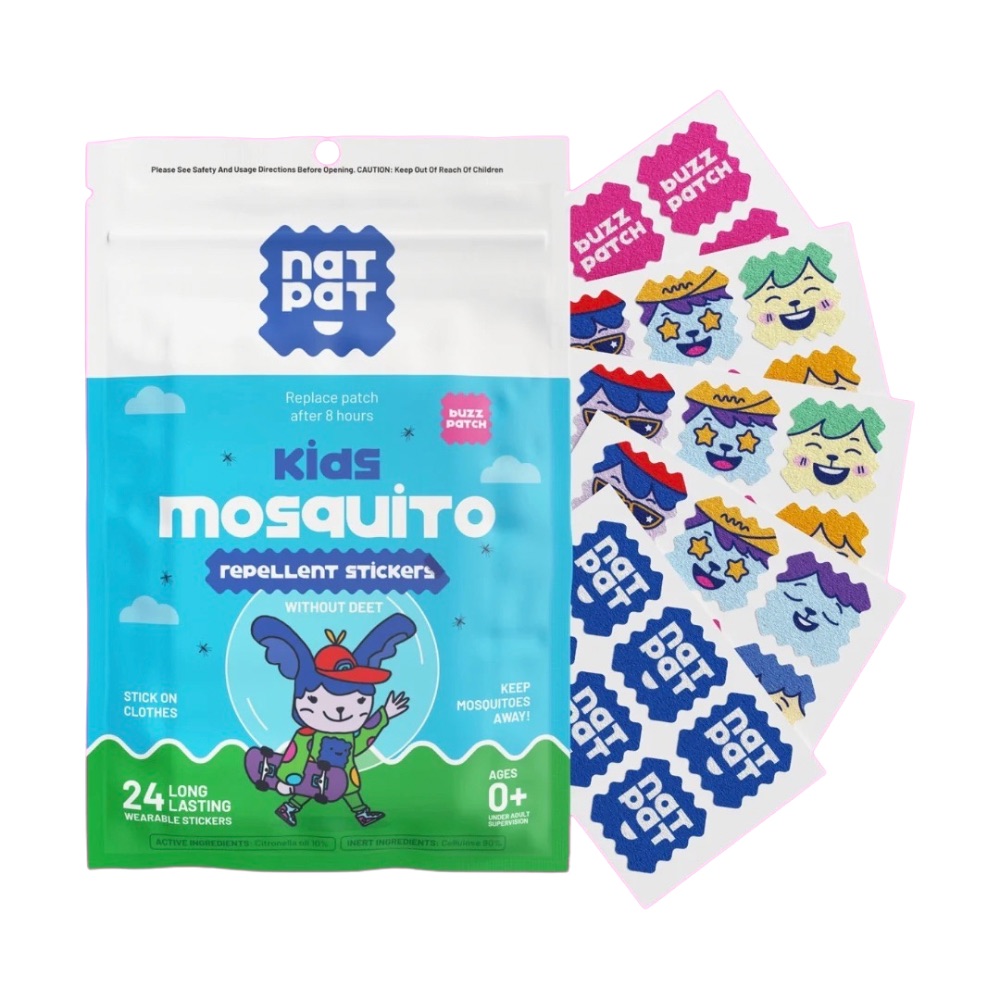 BuzzPatch – Parches Repelentes de Mosquitos Naturales Edad 0+