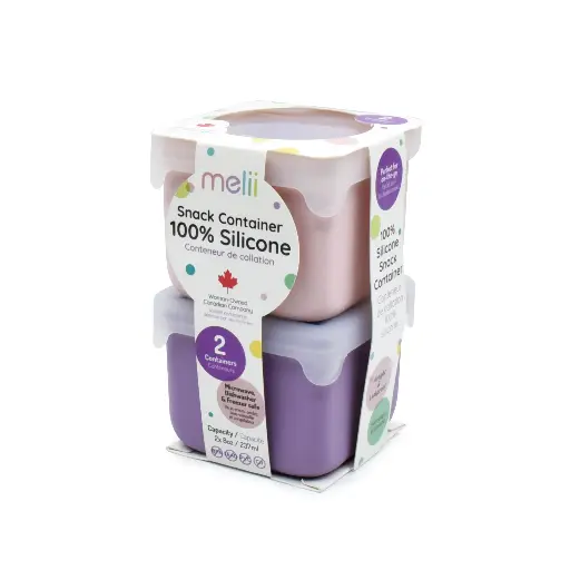 [23300] 100% Silicone Snack Container - Pink + Purple