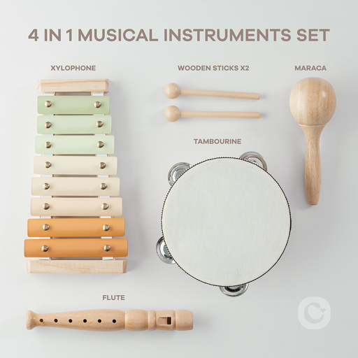 [CC-409] Set de Instrumentos Musicales para Niños, 4 piezas